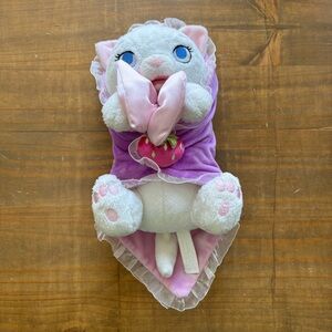 Disney Babies Marie The Aristocats Plush-Bow-Strawberry Blanket-Disney Parks